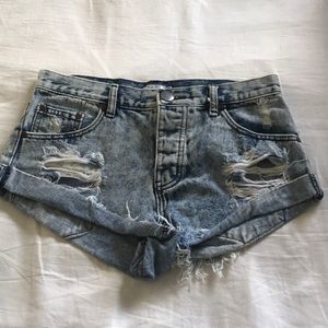 TOBI Distressed Denim Shorts